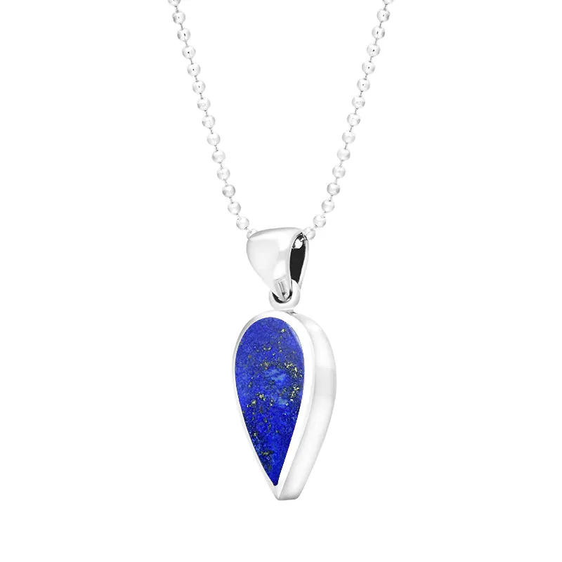 Sterling Silver Lapis Lazuli Small Upside Down Pear Necklace sold by Jura Watches product image thumbnail 2