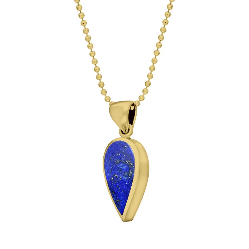 9ct Yellow Gold Lapis Lazuli Small Upside Down Pear Necklace sold by Jura Watches product image thumbnail 2