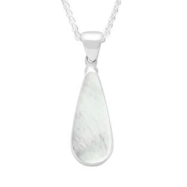 Sterling Silver Mother of Pearl Long Pear Necklace sold by Jura Watches
