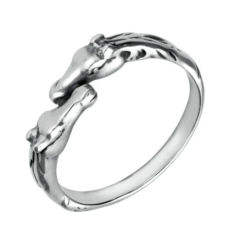 Sterling Silver Twin Horse Head Ring sold by Jura Watches