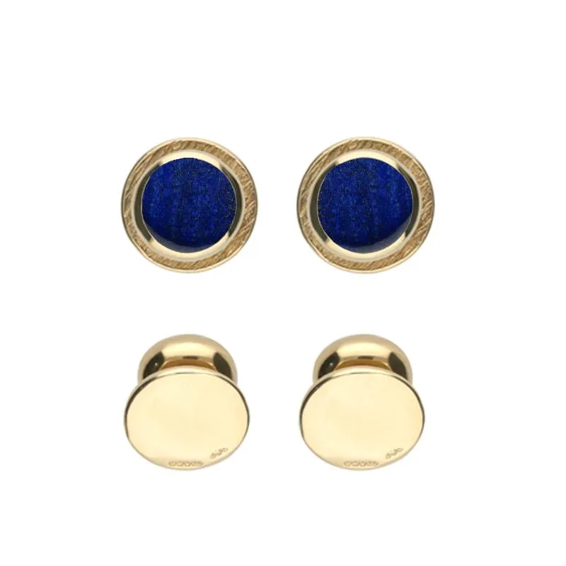 9ct Yellow Gold Lapis Lazuli Shirt Studs sold by Jura Watches