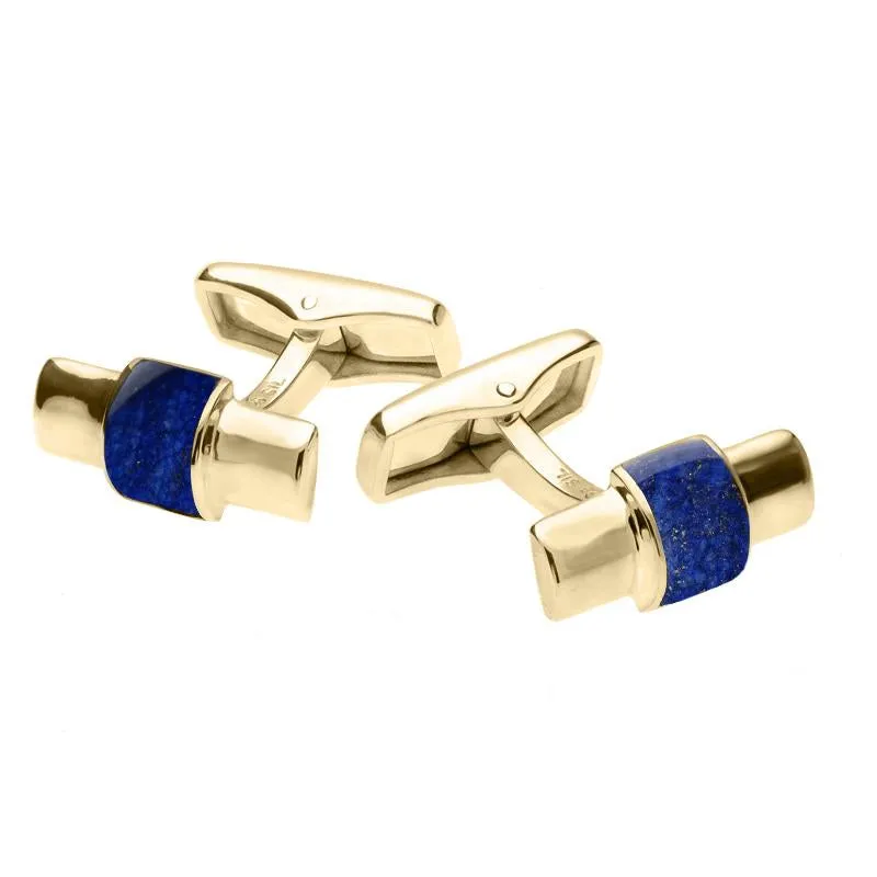 9ct Yellow Gold Lapis Lazuli Bar Set Cufflinks sold by Jura Watches