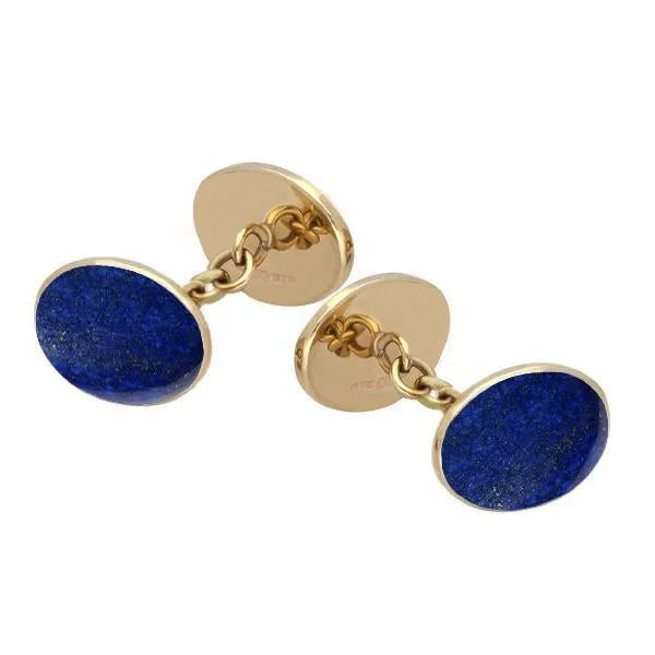 9ct Yellow Gold Lapis Lazuli Four Stone Chain Cufflinks sold by Jura Watches