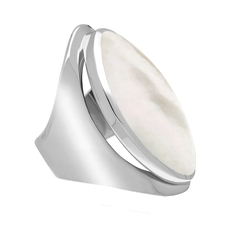 Sterling Silver Mother of Pearl Large Oval Statement Ring sold by Jura Watches product image thumbnail 2