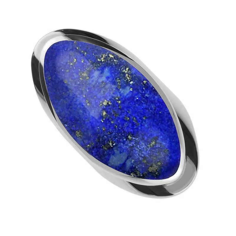 Sterling Silver Lapis Lazuli Large Oval Statement Ring sold by Jura Watches