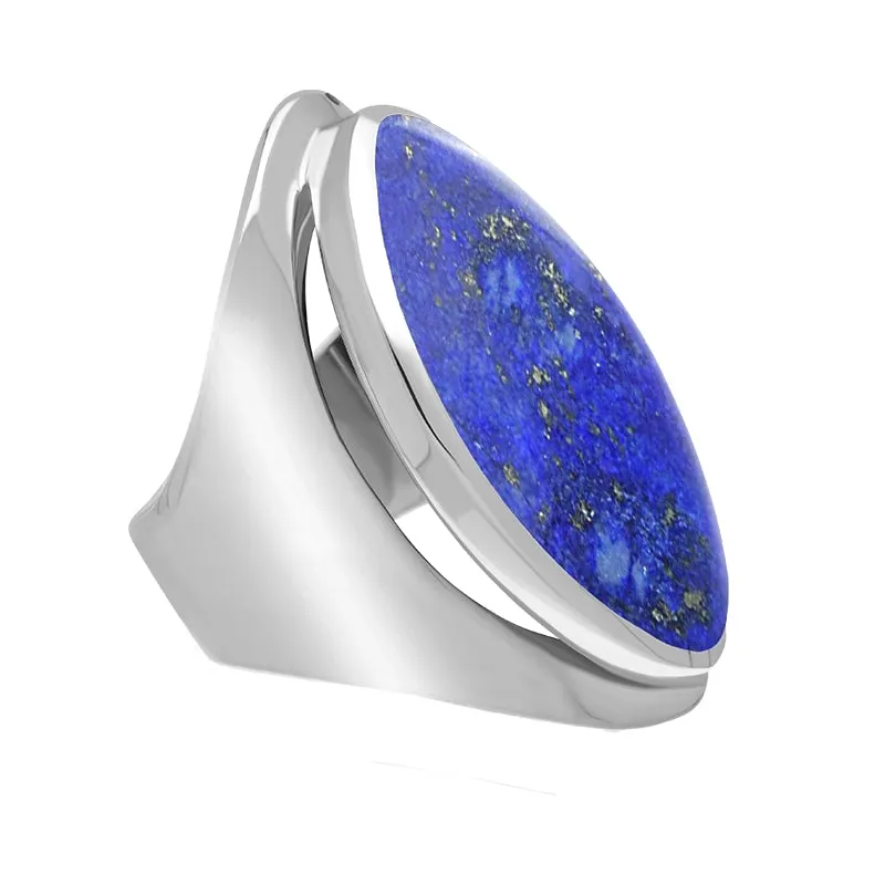 Sterling Silver Lapis Lazuli Large Oval Statement Ring sold by Jura Watches product image thumbnail 2