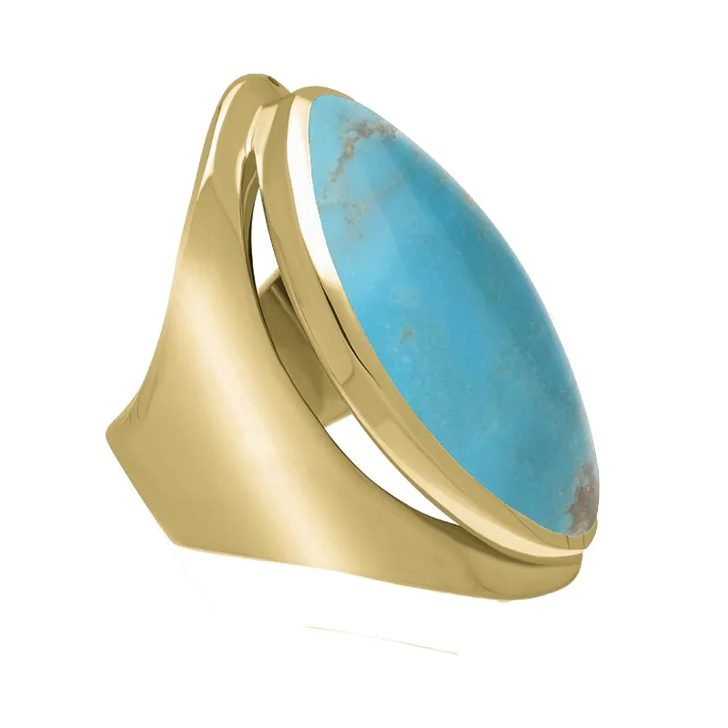 9ct Yellow Gold Turquoise Large Oval Statement Ring sold by Jura Watches product image thumbnail 2