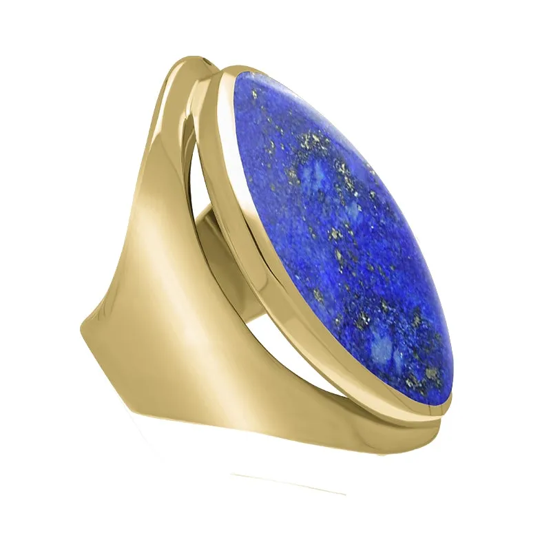 9ct Yellow Gold Lapis Lazuli Large Oval Statement Ring sold by Jura Watches product image thumbnail 2
