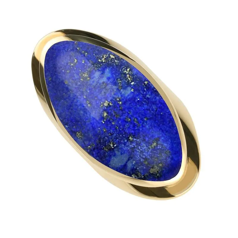 9ct Yellow Gold Lapis Lazuli Large Oval Statement Ring sold by Jura Watches
