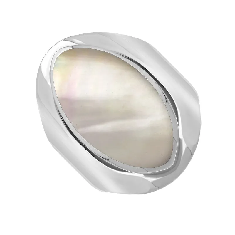 Sterling Silver Mother of Pearl Medium Oval Ring sold by Jura Watches