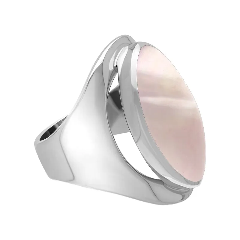 Sterling Silver Pink Mother of Pearl Medium Oval Ring sold by Jura Watches product image thumbnail 2