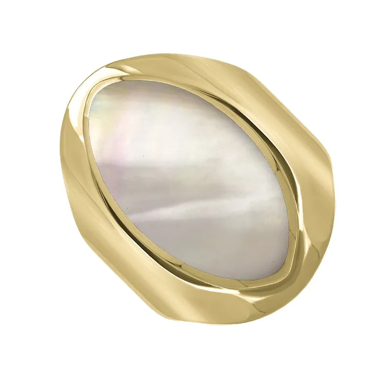 9ct Yellow Gold Mother of Pearl Medium Oval Ring sold by Jura Watches