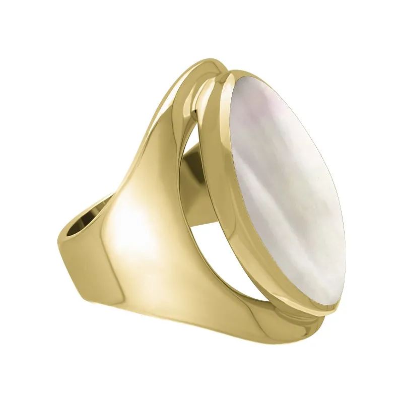 9ct Yellow Gold Mother of Pearl Medium Oval Ring sold by Jura Watches product image thumbnail 2