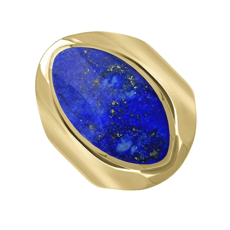 9ct Yellow Gold Lapis Lazuli Medium Oval Ring sold by Jura Watches