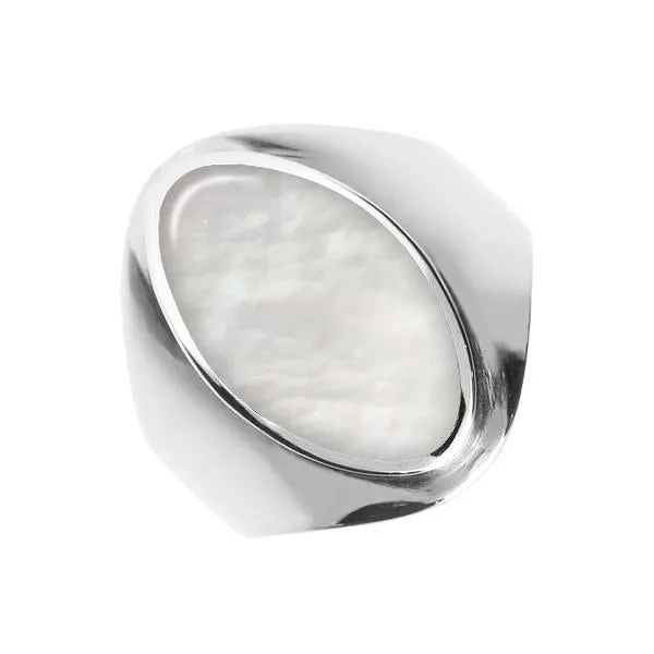 Sterling Silver Mother of Pearl Oval Ring sold by Jura Watches