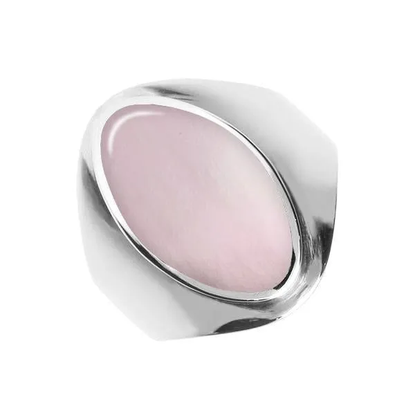 Sterling Silver Pink Mother of Pearl Oval Ring sold by Jura Watches