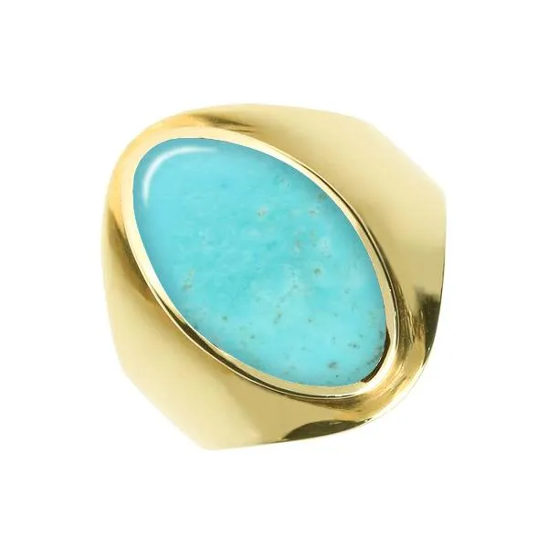9ct Yellow Gold Turquoise Oval Ring sold by Jura Watches