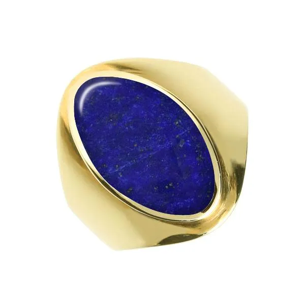 9ct Yellow Gold Lapis Lazuli Oval Ring sold by Jura Watches