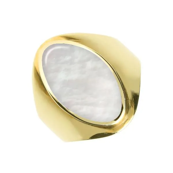 9ct Yellow Gold Mother of Pearl Oval Ring sold by Jura Watches