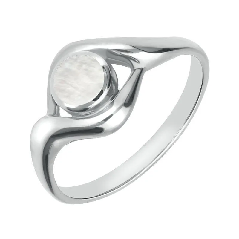 Sterling Silver Mother of Pearl Round Twist Ring sold by Jura Watches