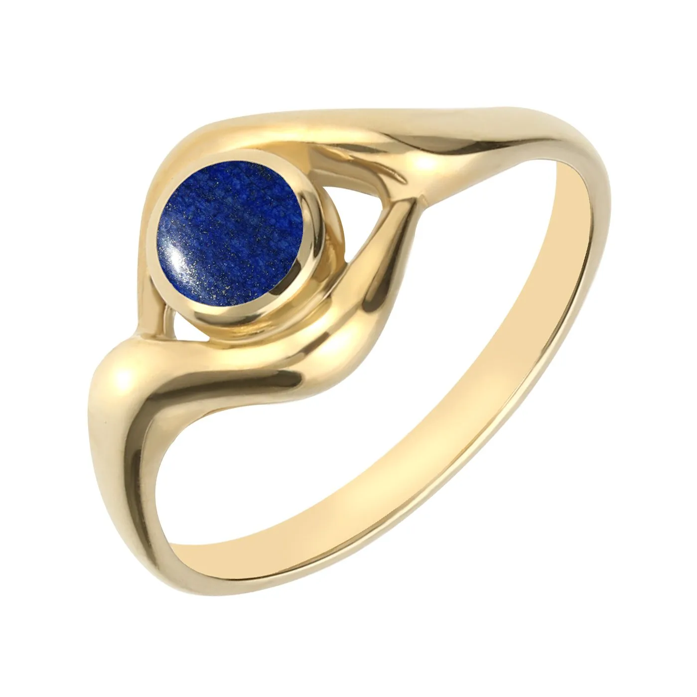 9ct Yellow Gold Lapis Lazuli Round Twist Ring sold by Jura Watches