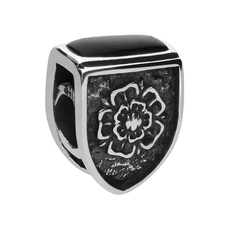 Sterling Silver Whitby Jet York Minster Cross Key and Rose Tube Charm sold by Jura Watches product image thumbnail 2