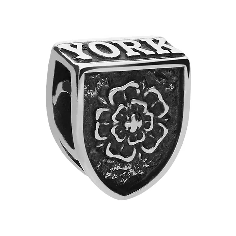 Sterling Silver York Minster Cross Key and Rose Tube Charm sold by Jura Watches