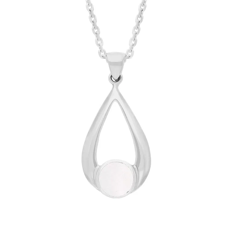 Sterling Silver Mother of Pearl Teardrop Necklace sold by Jura Watches