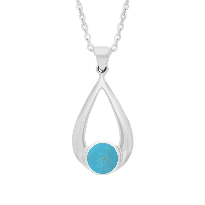 Sterling Silver Turquoise Teardrop Necklace sold by Jura Watches