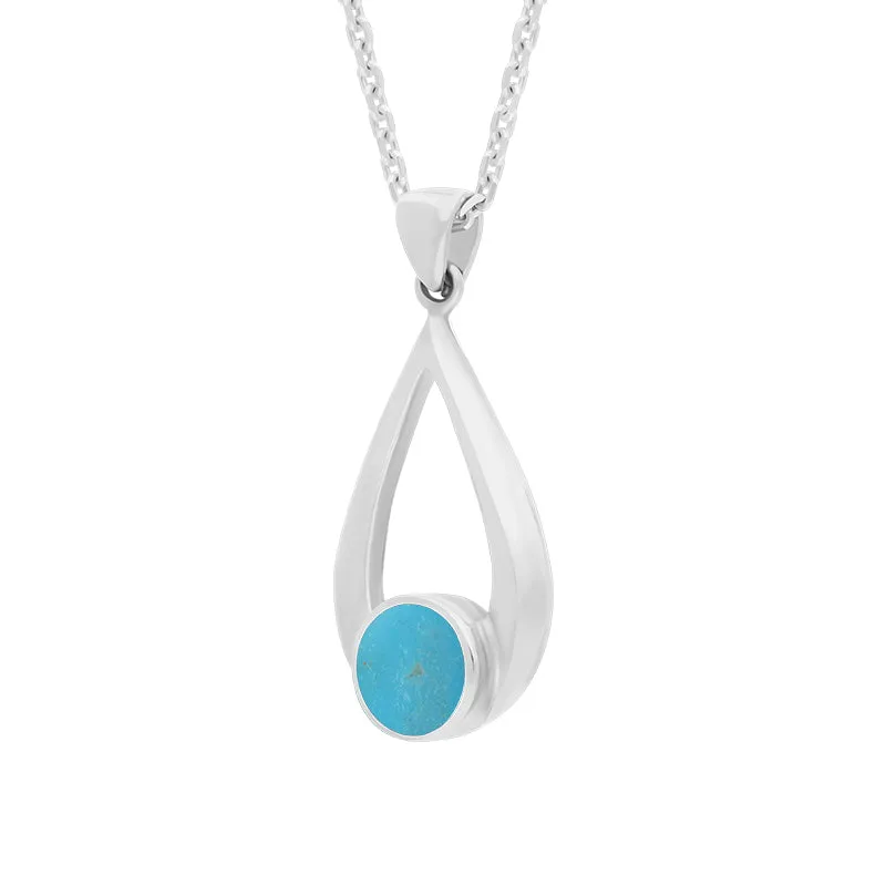 Sterling Silver Turquoise Teardrop Necklace sold by Jura Watches product image thumbnail 2
