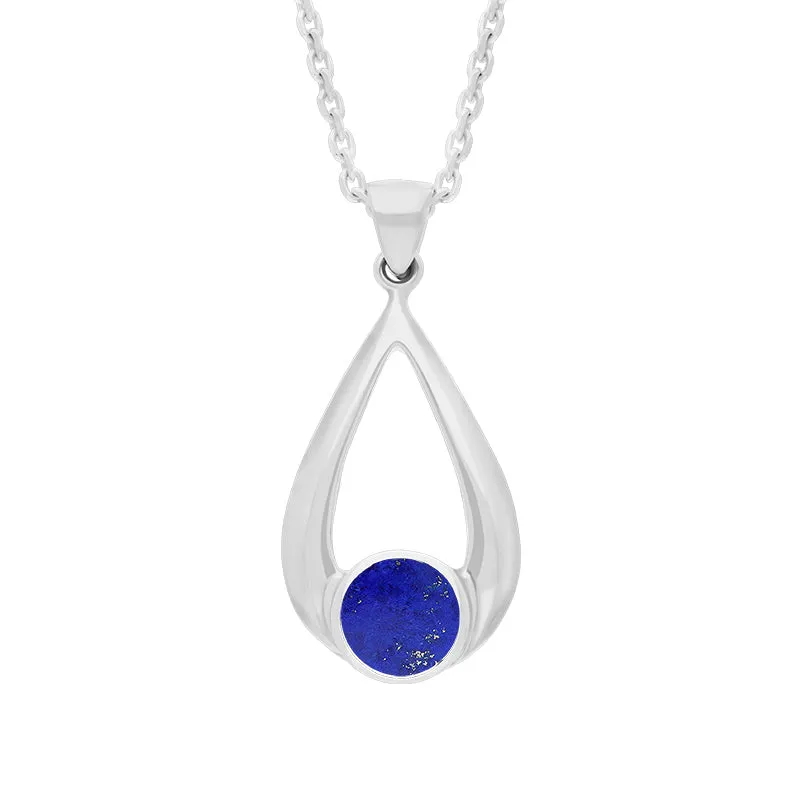Sterling Silver Lapis Lazuli Teardrop Necklace sold by Jura Watches