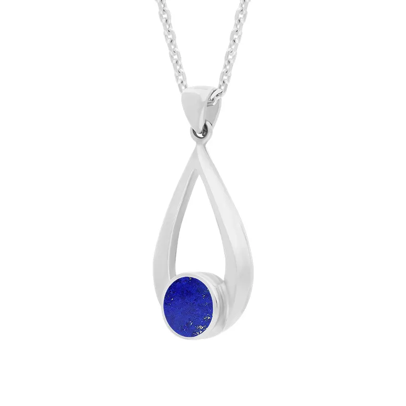 Sterling Silver Lapis Lazuli Teardrop Necklace sold by Jura Watches product image thumbnail 2