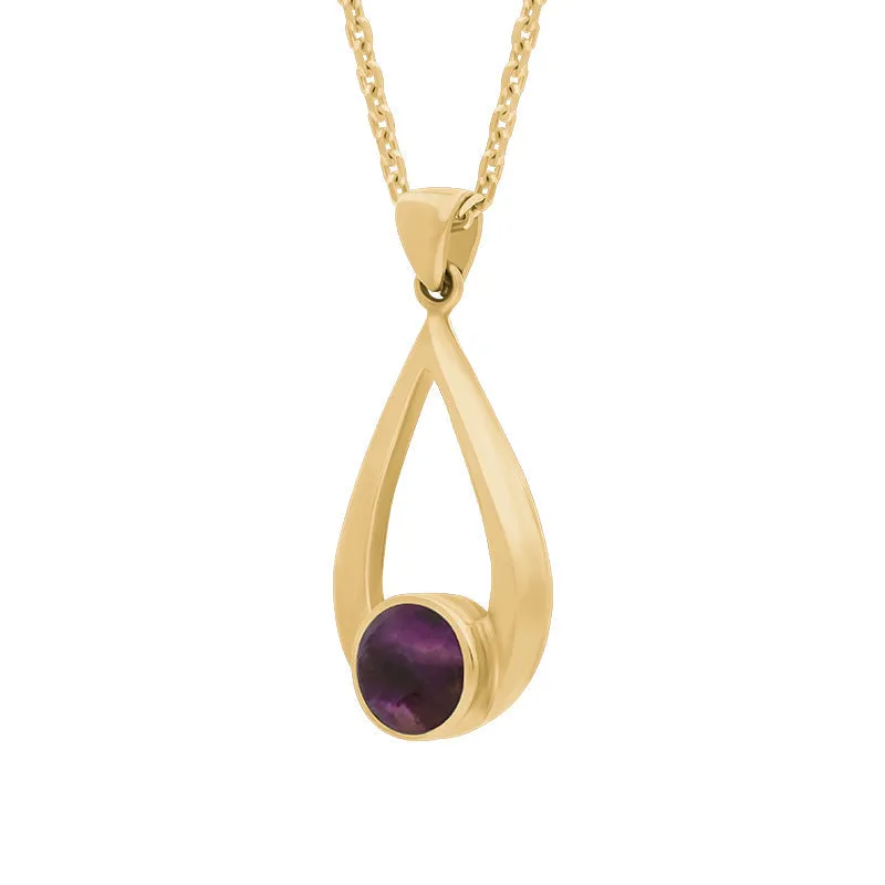 9ct Yellow Gold Blue John Teardrop Necklace sold by Jura Watches product image thumbnail 2