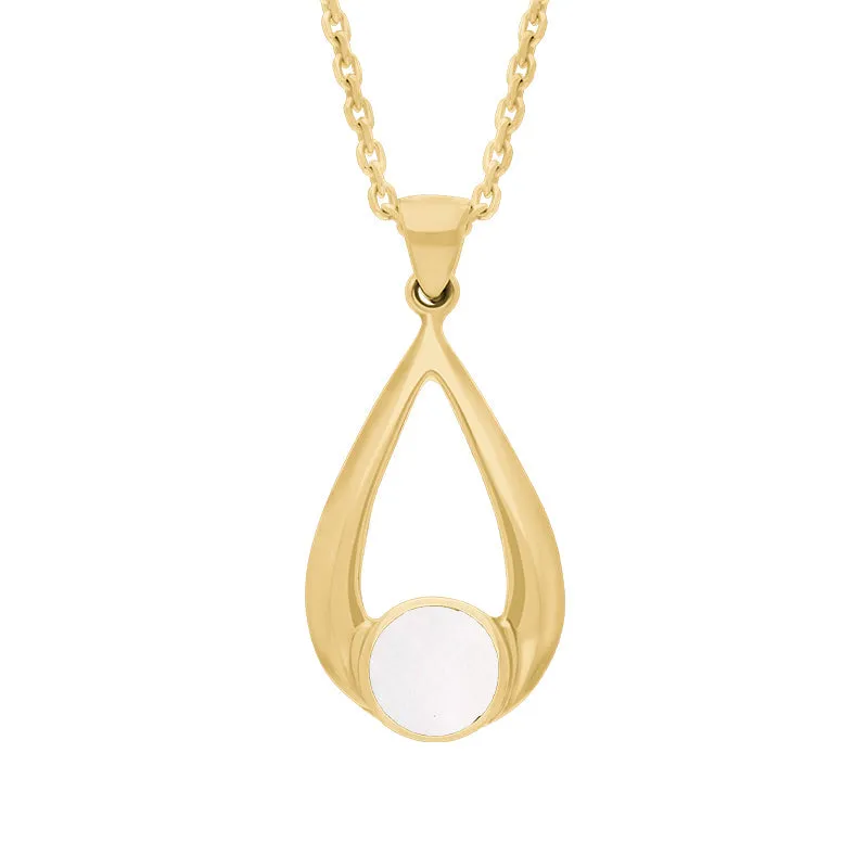 9ct Yellow Gold Mother of Pearl Teardrop Necklace sold by Jura Watches
