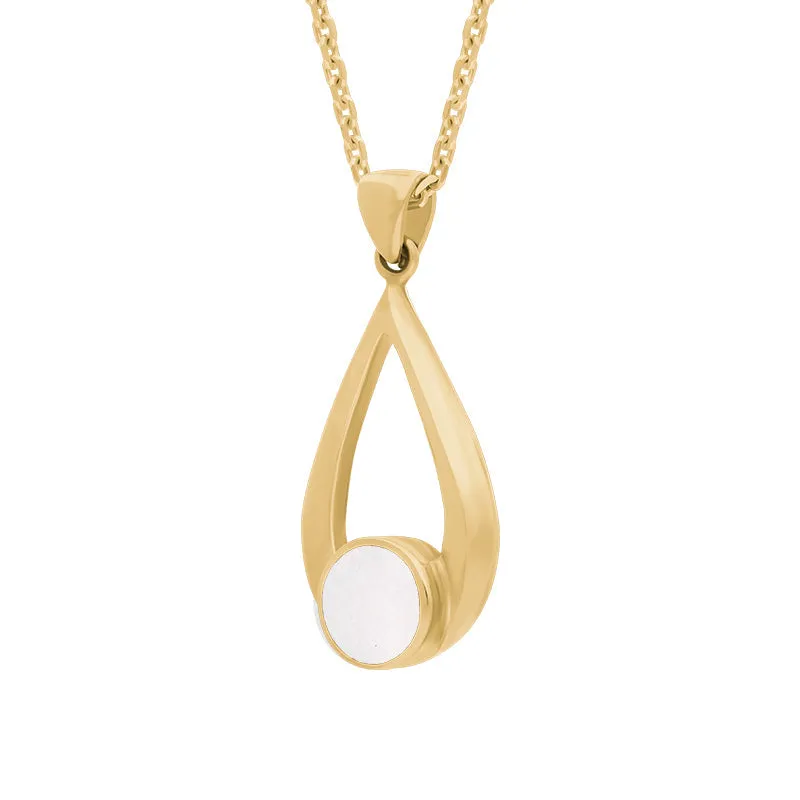 9ct Yellow Gold Mother of Pearl Teardrop Necklace sold by Jura Watches product image thumbnail 2