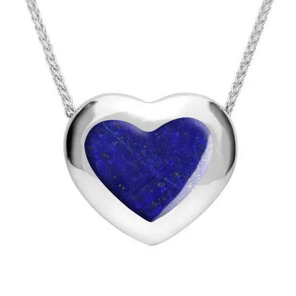 Sterling Silver Lapis Lazuli Framed Heart Necklace sold by Jura Watches