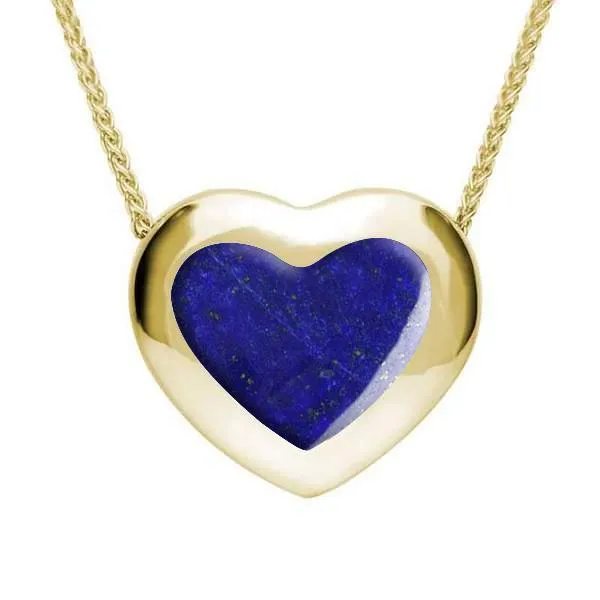 9ct Yellow Gold Lapis Lazuli Framed Heart Necklace sold by Jura Watches