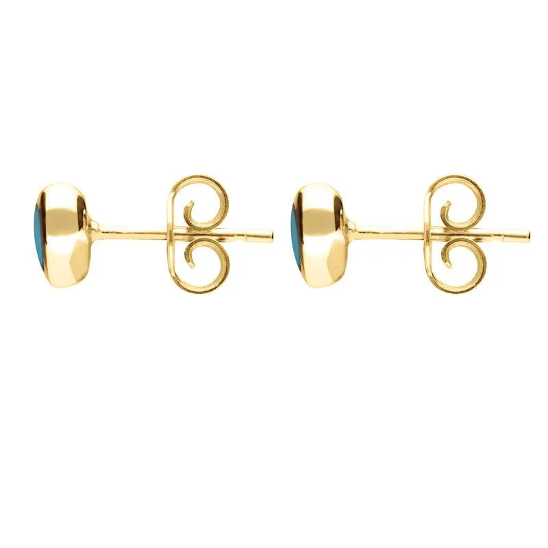 9ct Yellow Gold Turquoise Framed Heart Stud Earrings sold by Jura Watches product image thumbnail 2