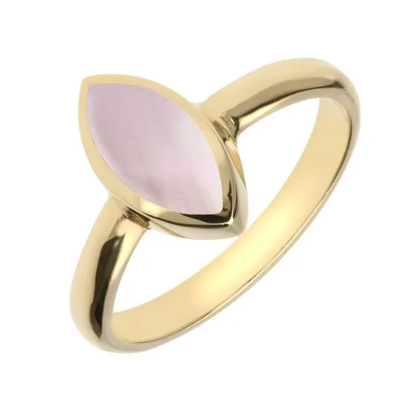 9ct Yellow Gold Pink Mother of Pearl Marquise Ring sold by Jura Watches
