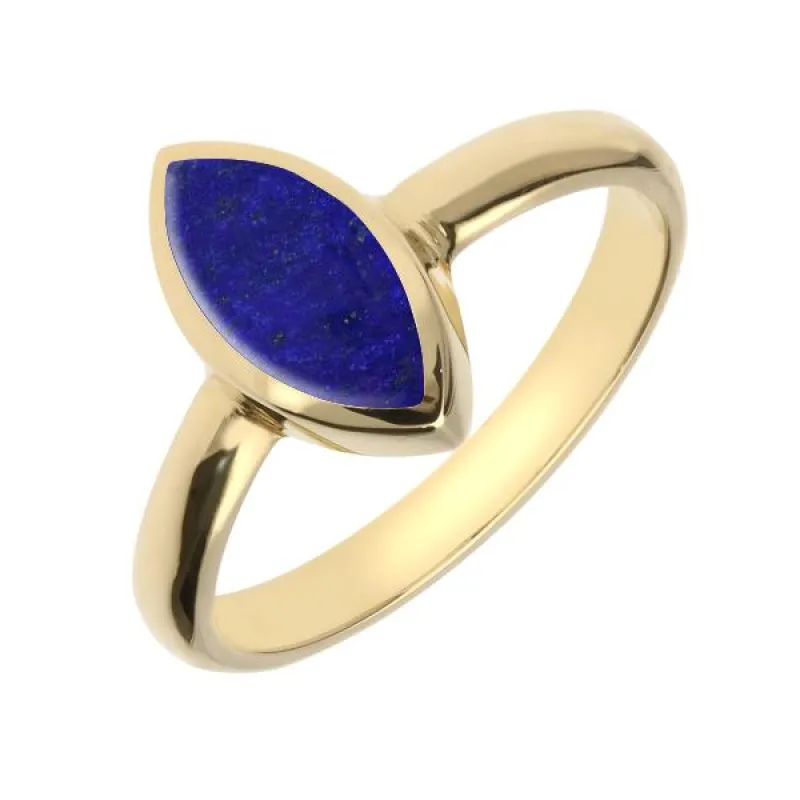 9ct Yellow Gold Lapis Lazuli Marquise Ring sold by Jura Watches