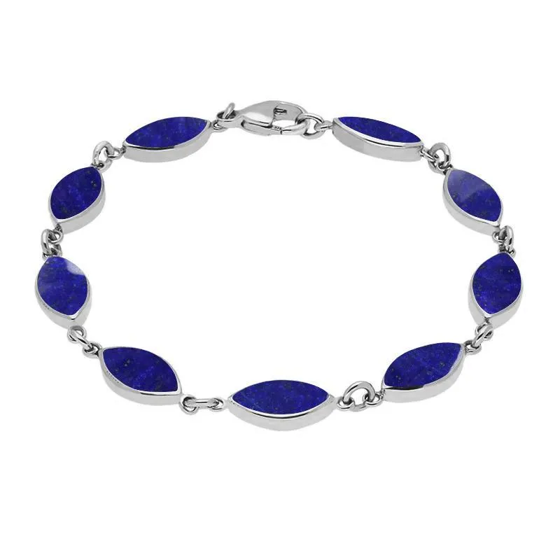 Sterling Silver Lapis Lazuli Marquise Bracelet sold by Jura Watches