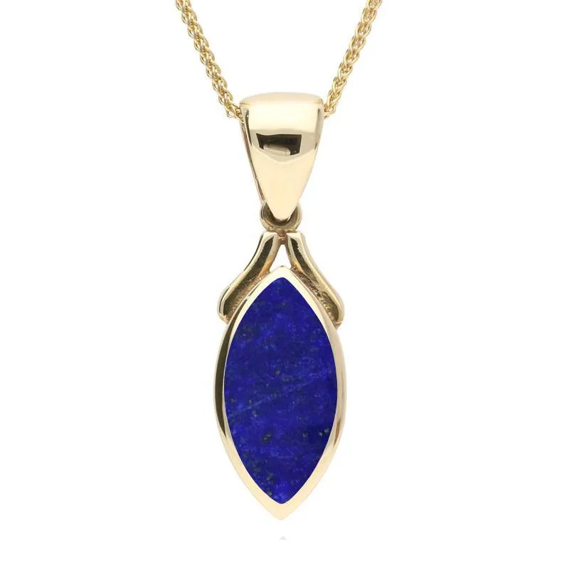 9ct Yellow Gold Lapis Lazuli Marquise Necklace sold by Jura Watches