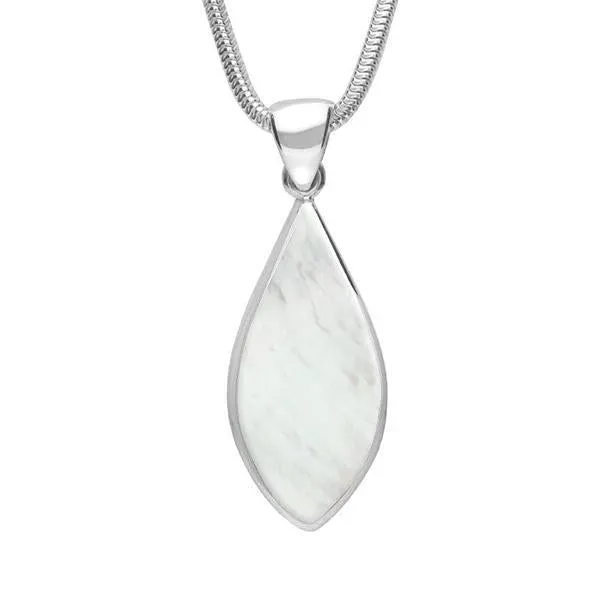 Sterling Silver Mother of Pearl Pointed Pear Necklace sold by Jura Watches