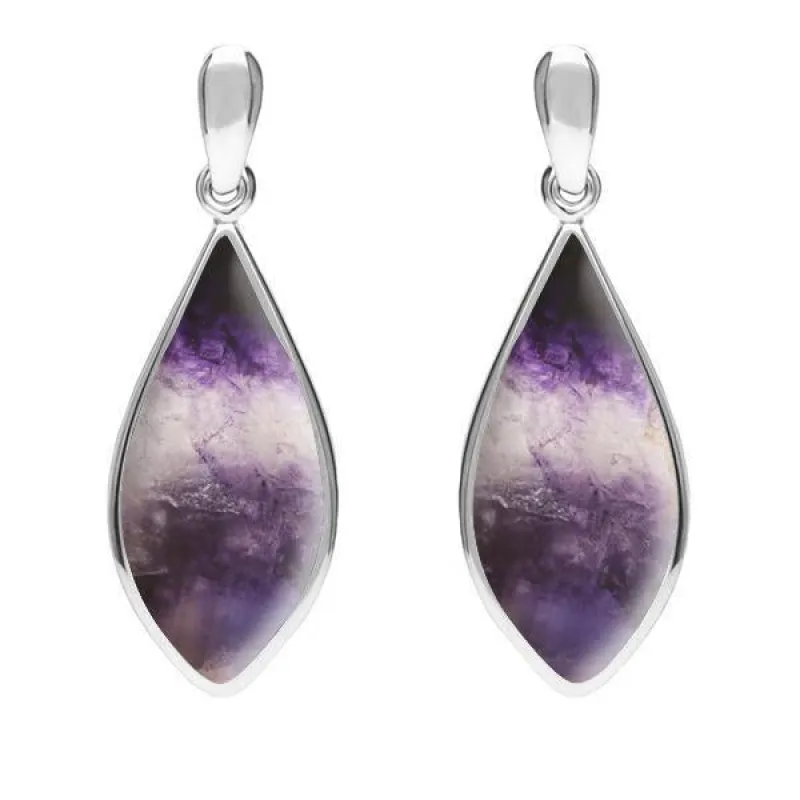 Sterling Silver Blue John Pointed Pear Drop Earrings sold by Jura Watches