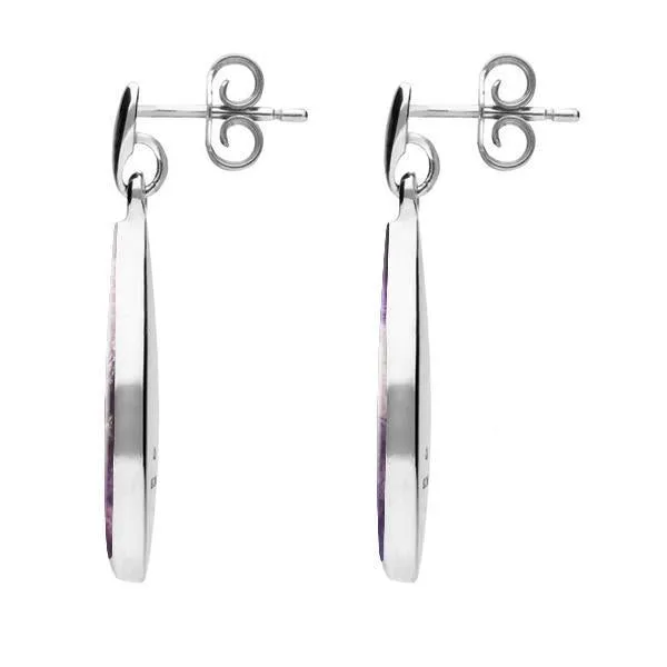 Sterling Silver Blue John Pointed Pear Drop Earrings sold by Jura Watches product image thumbnail 2
