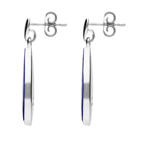 Sterling Silver Lapis Lazuli Pointed Pear Drop Earrings sold by Jura Watches product image thumbnail 2