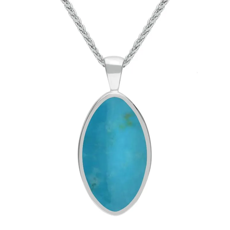 Sterling Silver Turquoise Oval Necklace sold by Jura Watches