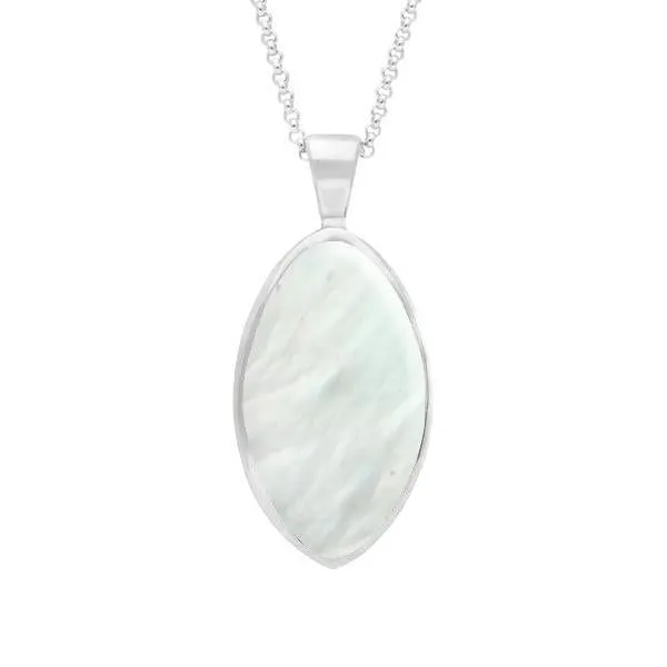 Sterling Silver Mother of Pearl Oval Necklace sold by Jura Watches