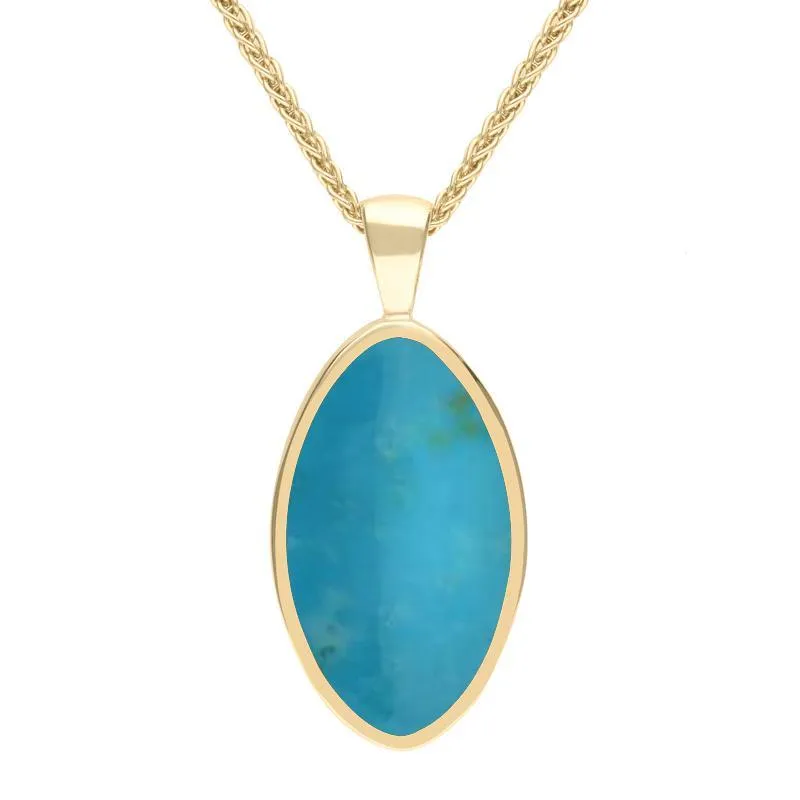 9ct Yellow Gold Turquoise Oval Necklace sold by Jura Watches