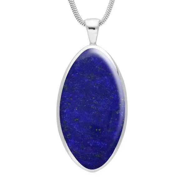 Sterling Silver Lapis Lazuli Large Oval Necklace sold by Jura Watches